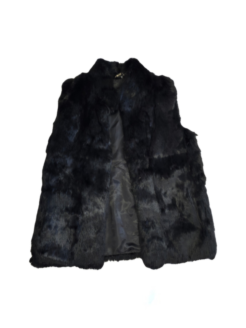 Vintage 80s Opera Hong Kong Black Rabbit Fur Vest